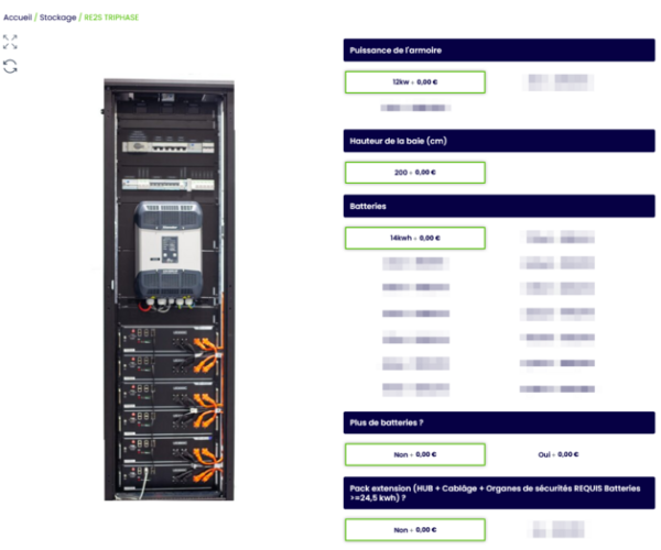 Image du configurateur de la Triphasé RE2S